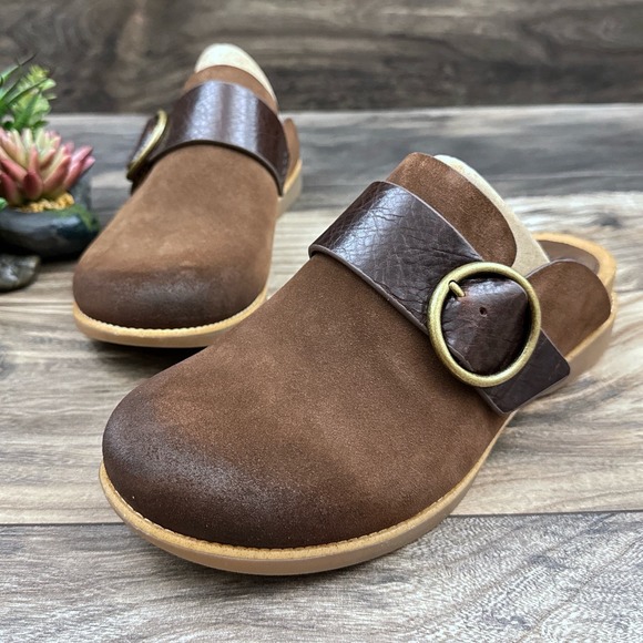 NIB Sofft Bayla 9M Suede Leather Slip On Comfort Clogs Mules Brown - Picture 3 of 11